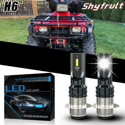 For Honda-Foreman 400 450 1997 1998-2004 LED Headlight Kit H6M 6000K White Bulbs - Image 1 of 4