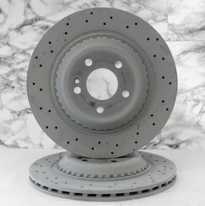 Mercedes S450 S550 S560 Brake disc rotor REAR set OEM Genuine 2014-2020 - Picture 1 of 10