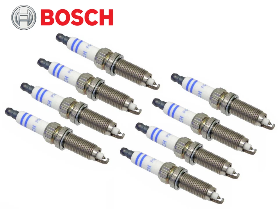 Bosch OEM Spark Plug Set Double Platinum (8pcs) for BMW V8 5 7 X5 X6 M 08-14 - Image 1 of 1