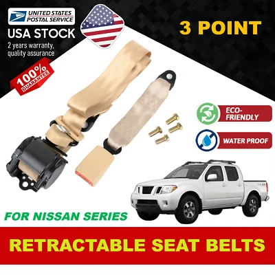 Cinturón de seguridad ajustable retráctil de 3,6 M y 3 puntos para Nissan Frontier 1998-2019 Foto 1 de 4