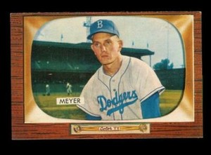 Vintage 1955 BASEBALL Card BOWMAN #196 RUSS MEYER Pitcher Brooklyn Dodgers