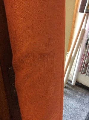 TERRACOTTA DAMASK CURTAIN FABRIC 3.25m Terracotta Floral Self Print Damask - Image 1 of 4