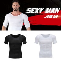 Men Slim Tummy Body Shaper Compression Trainer Vest Underwear Shapewear T-Shirt