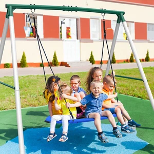500lbs Metal Swing Set for Backyard with 50" Saucer Swing Heavy Duty Swing Frame - Picture 1 of 10