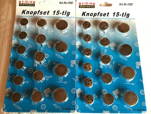 knöpfest 15 tlg. 3 verschiedene Grössen OVP - Bild 1 von 3