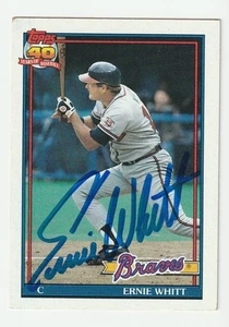 Ernie Whitt Signed 1991 Topps Card #492 Auto Atlanta Braves Autograph COA - Picture 1 of 1