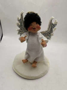 Bambola Annalee 1993 angelo afroamericano USA ammiccante ali bambino con aureola vintage - Foto 1 di 9