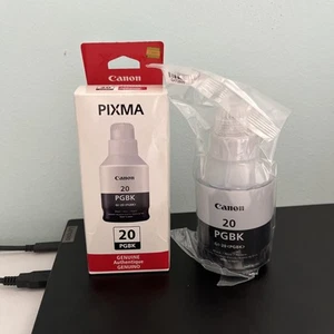 Canon 2 PIXMA 20PGBK Black Ink Bottle for PIXMA G5020 G6020 G7020 MegaTank - Picture 1 of 2