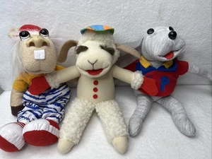 Vintage Shari Lewis 90's Lamb Chop & Charlie Horse 9" +dog Plush Stuffed Animals - Picture 1 of 6