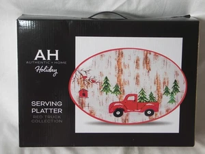 Authentic + Home Holiday Red Truck Serving Platter 12.5” x 8.5” New - Picture 1 of 10