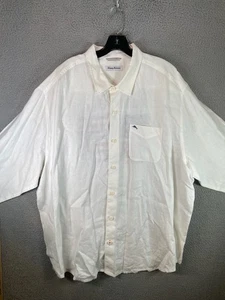 Camicia Tommy Bahama lino uomo 2XLB grande bianca manica lunga bandiera americana tropicale - Foto 1 di 12
