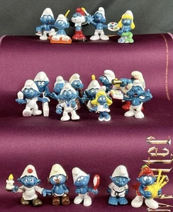 Vintage 1970s–1980s Lot of 20 Smurfs Figures Peyo Schleich - Picture 1 of 3