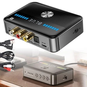 Bluetooth 5.3 Transmitter Receiver 3.5mm AUX RCA TV Home Stereo Audio Adapter - Picture 1 of 15