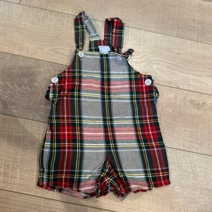 BELLA BLISS JUNGEN GRÖSSE 2 ROT GRÜN GRAU KARIERT PULLOVER OVERALL - Bild 1 von 5