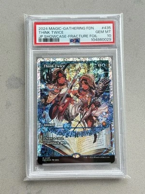 PSA 10 ~ Think Twice #435 Japanese Showcase Fracture Foil ~ MTG FDN Foundations - Image 1 of 4