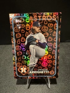 2024 Topps Update SPENCER ARRIGHETTI RC US52 Jack O’Lantern Holiday Pumpkin Foil - Picture 1 of 3