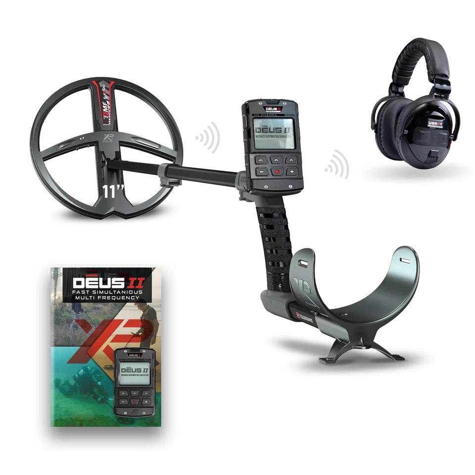 XP Metal Detectors Deus II RC - 11" FMF Coil with WSAII-XL Wireless Headphones - Image 1 of 4