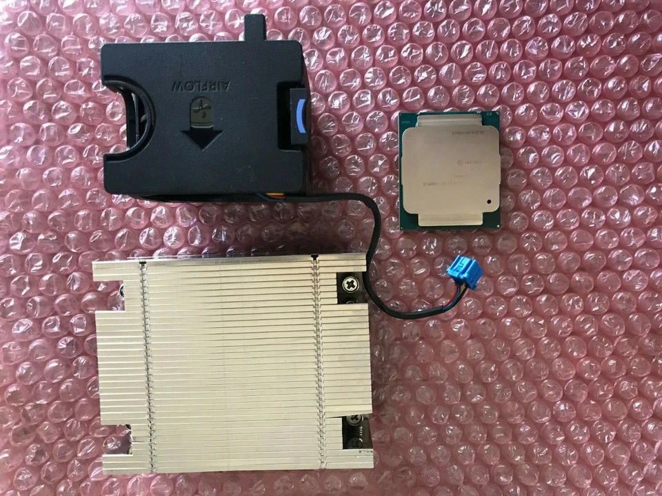 DELL R530 INTEL XEON TEWELVE CORE E5-2650L V3 1.8GHZ CPU KIT SR1Y1 HEATSINK FAN  - Image 1 of 1