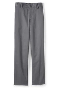 Lands End Uniform Boys Size 20, 26 inseam Plain Front Chino Pants, Gray - Picture 1 of 3