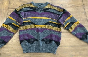 Vtg Expressions International Sweater **Men's LG Huxtable Cosby Chunky 80's 90's - Picture 1 of 12