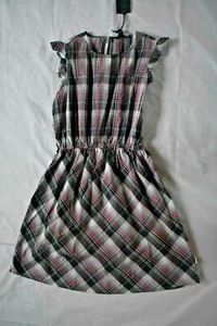 Silver Jeans Co. Girl's Size XL (14-16) 100% Cotton Plaid Dress Sleeveless - Picture 1 of 4