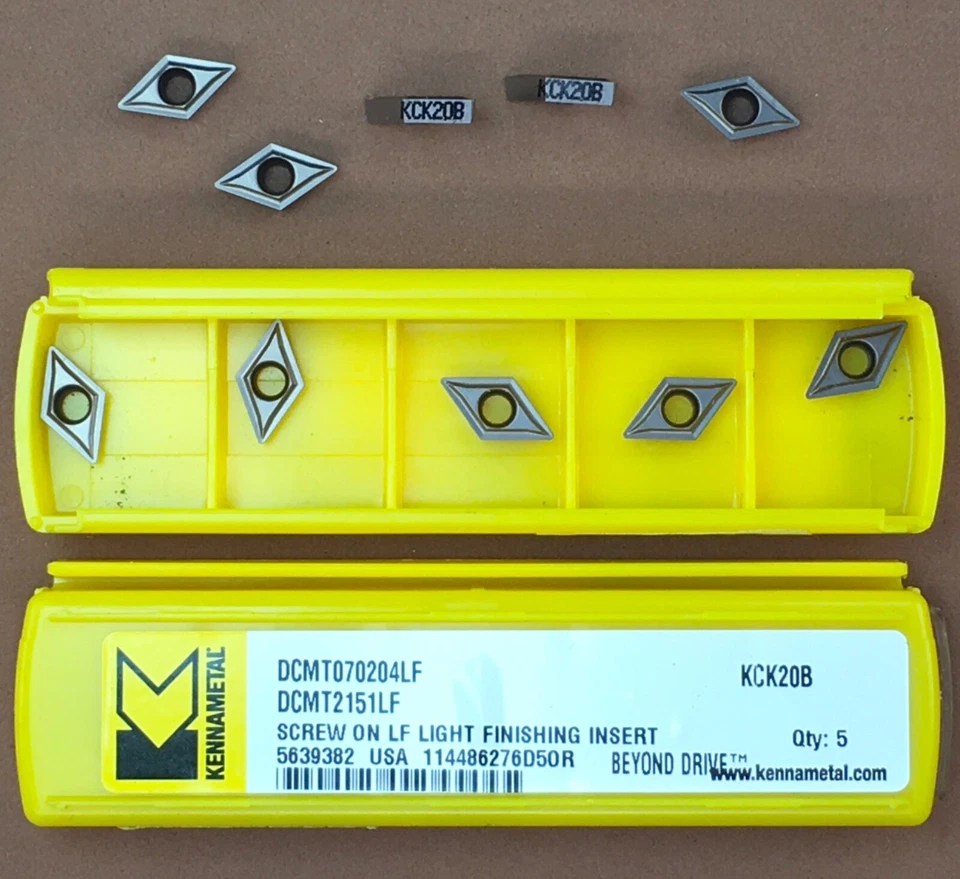 Insertos de carburo KENNAMETAL DCMT 070204LF DCMT 2151 LF 5 piezas; KCK20B🎯Maquinista Foto 1 de 1