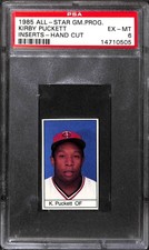 1985 All-Star Game Program #NNO KIRBY PUCKETT INSERT - HAND CUT PSA 6 14710505