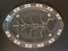INLAND GLASS MEAT PLATTER MID-CENTURY MODERN Atomic STYLE Pattern Serving Tray