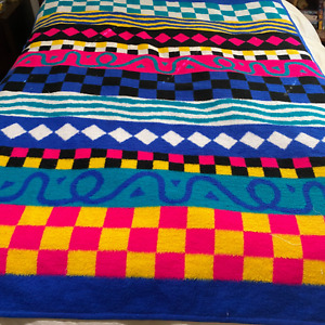 Vintage Colorful Retro Multi Pattern Large Acrylic Blanket