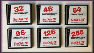 SanDisk Compact Flash CF-Card 4 8 10 16 32 48 64 96 128MB SDCFB White mit Box - Bild 1 von 3