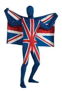 Fancy Dress Costume, Second skin, Union flag, Male, Stag, FREE P & P - Picture 1 of 1