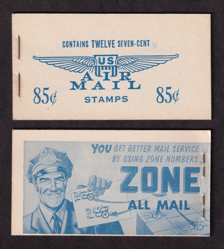 1958 Airmail BKC6 Jet 7c blue (2 Sc C51a panes) MNH booklet BC11C - Image 1 of 1