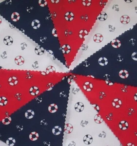 NEW Nautical Red White Blue Fabric Bunting Party Decoration 4mts or more - Picture 1 of 2