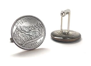 Eslabones de puño para hombre Colorado State Quarter gemelos cuartos sin circular 2006 - Imagen 1 de 6
