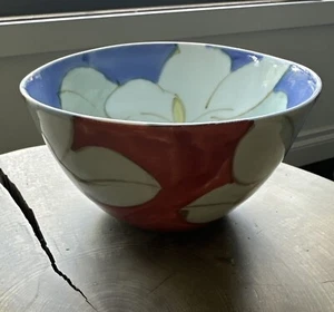 Arita Yaki porcelain Japanese Rice Bowl Gohan Chawan gardenia flower, US seller - Picture 1 of 6