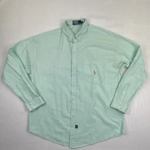 POLO Ralph Lauren Shirt Youth Boys Size 20 Green Colored Pony Logo Button Up - Picture 1 of 8