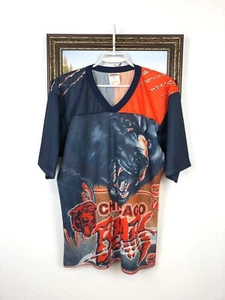 Vintage 90's Chicago Bears NFL All Over Print Mesh Jersey CCM Shirt Tee Size M - Picture 1 of 16