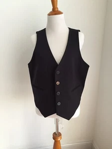 RACHEL ZOE SIZE LARGE BLACK PIN STRIPE SLIM FIT BUTTON VEST WOMEN K - Picture 1 of 10