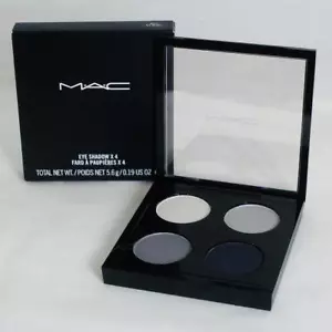 MAC Eye Shadow X 4 Melt My Heart Palette (Silver & Black) Boxed - Picture 1 of 2