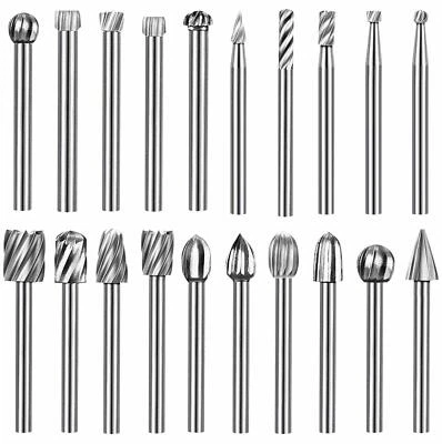 20PCS HSS Rotary Burrs for Wood Carving Burr Drill Bit Set 1/8" for Dremel Tool - Image 1 of 4