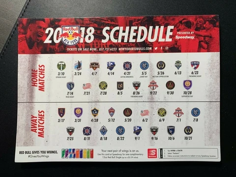 New York Red Bulls 2018 Magnetic Schedule SGA MLS Soccer Cover