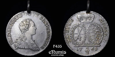 Germany, Saxony, Friedrich August III, 2/3 Taler 1768 EDC, Dresden, XF - Image 1 of 4