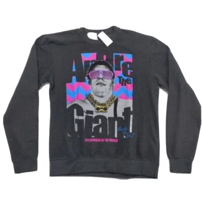 NEW Men's Andre The Giant Retro Neon Crew Neck Sweatshirt Wrestling - Medium NWT - Image 1 of 4