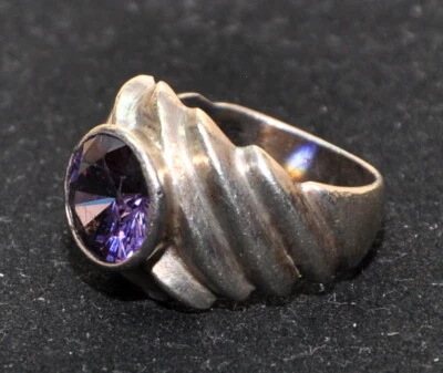 Anello donna vintage  Argento 925 con Ametista rosa sintetica 16 mm - Immagine 1 di 4