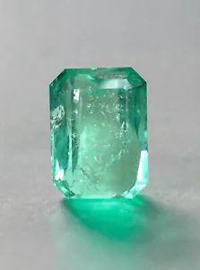 Corte esmeralda colombiana suelta verde espuma marina de 3,69 quilates - Imagen 1 de 8