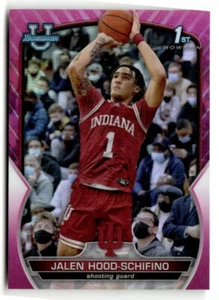 2022-23 Bowman University Chrome #57 Jalen Hood-Schifino Pink Indiana Hoosiers - Imagen 1 de 2