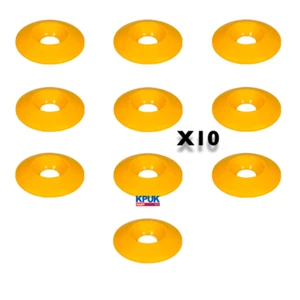 Kart 10 x M8 PLASTIC Countersunk Washer GOLD / YELLOW Brand New Kart Parts UK - Picture 1 of 2
