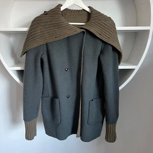 Women's Sweater LORO PIANA 100% CASHMERE Reversible Jacket Coat Suede Size 4 - Picture 1 of 16