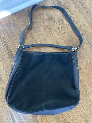 H&M Hobo Bag with Suede Front! Zipper Expandable Crossbody or Handle! - Image 1 of 4