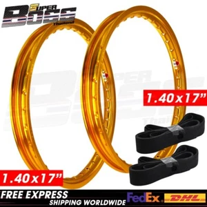 INFINITY Aluminium Wheel Dark Gold 1.40x17" 36 Holes (1 Pair) & Rim Strips - Picture 1 of 6